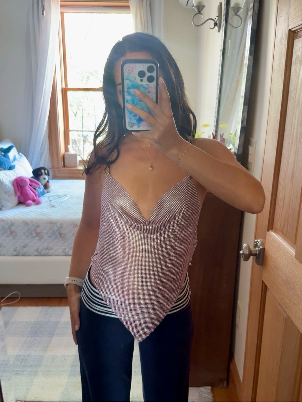 Chainmail light purple top